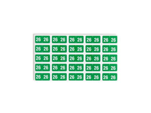 Yearly End Tab File Folder Labels 0.5 x 1 Green 25/Sheet 10 Sheets/Pack 67926