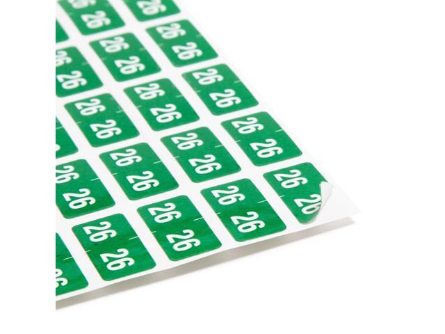 Yearly End Tab File Folder Labels 0.5 x 1 Green 25/Sheet 10 Sheets/Pack 67926