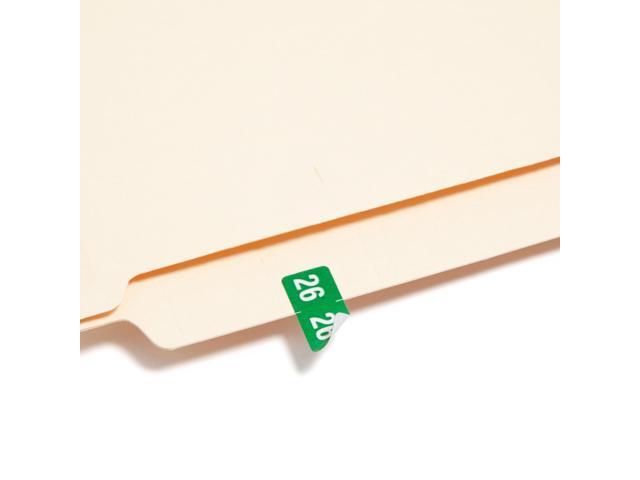 Yearly End Tab File Folder Labels 0.5 x 1 Green 25/Sheet 10 Sheets/Pack 67926