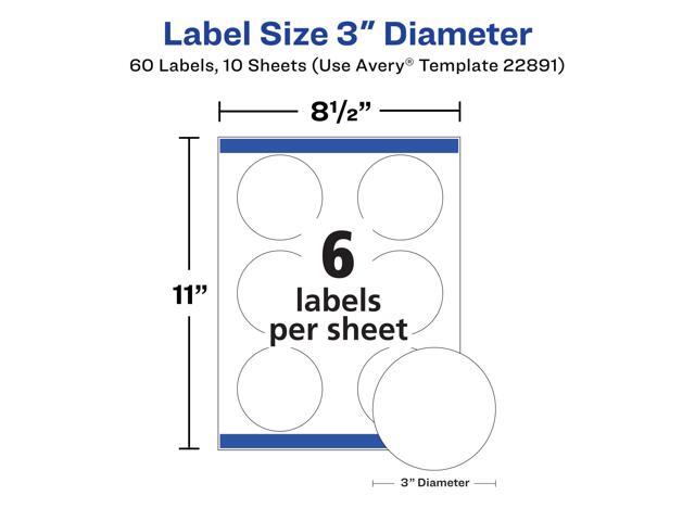 Sure Feed Glossy Labels 3' dia White 8 Labels/Sheet 10 Sheets Pack 22891
