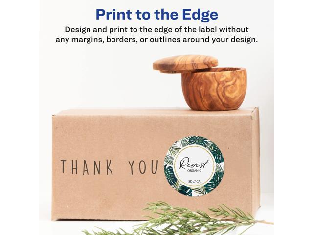 Sure Feed Glossy Labels 3' dia White 8 Labels/Sheet 10 Sheets Pack 22891