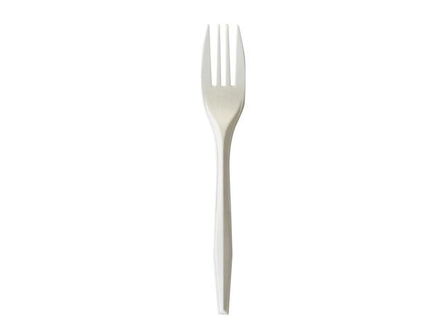 Mediumweight Wrapped Polypropylene Cutlery Fork 5.51' Plastic White 1000/Carton BWKFORKMWPPIW