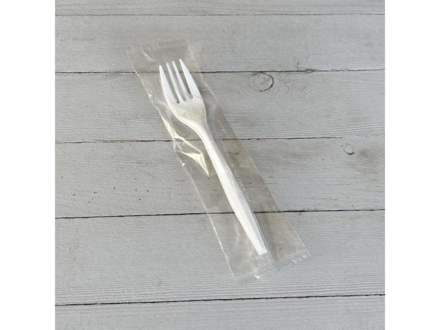 Mediumweight Wrapped Polypropylene Cutlery Fork 5.51' Plastic White 1000/Carton BWKFORKMWPPIW