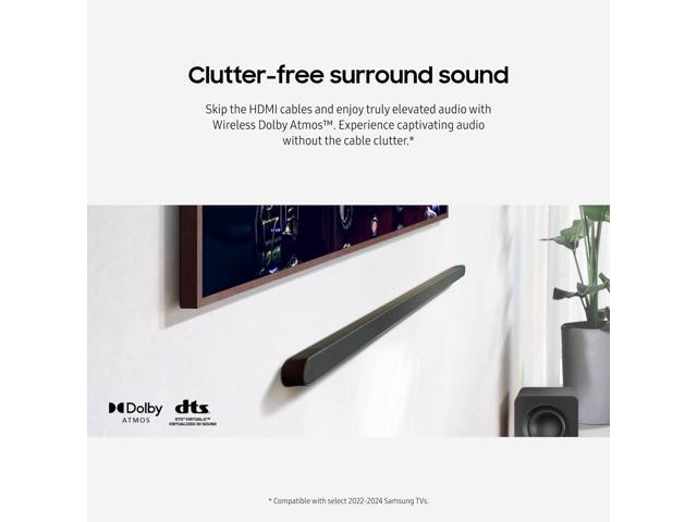 Samsung - HW-S800D 3.1.2 Channel Q-Series Ultra Slim Soundbar with Wireless Subwoofer, Dolby Atmos and Q-Symphony - Titan Black - image 7