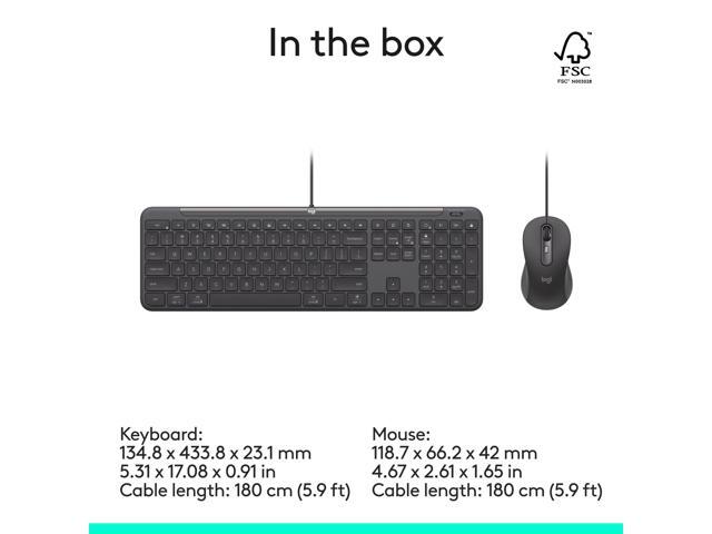 Logitech Signature Slim Wired Combo MK625 Optical Wired Mouse Graphite