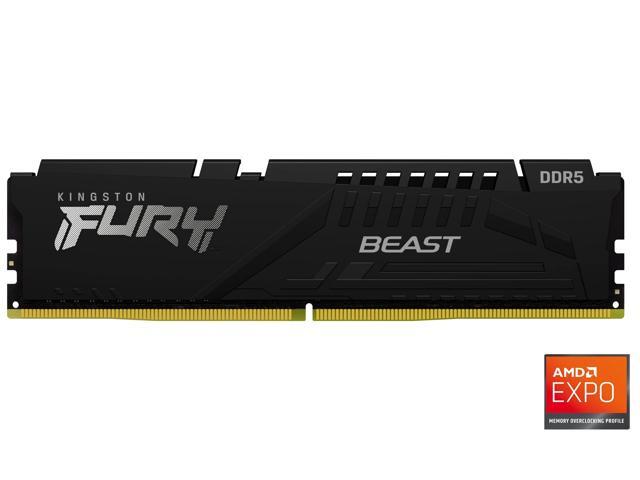 Kingston FURY Beast RAM Module - 32 GB - DDR5-6000/PC5-48000 DDR5 SDRAM - 6000 MHz Single-rank Memory - CL36 - 1.35 V - On-die ECC - 288-pin - DIMM...