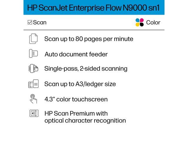 HP ScanJet Enterprise Flow N9000 SN1, Fast 2-Sided, Auto Document Feeder, 8Q4W1A
