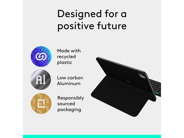 Logitech Flip Folio Keyboard Case for iPad Pro & iPad Air 11' Midnight Black