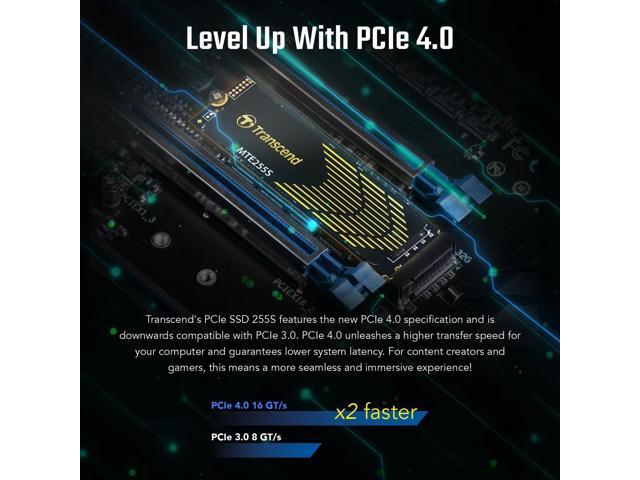 Transcend 1TB NVMe Gen4 SSD MTE255S with Heatsink, Up to 7,400MB/s, Storage Expansion for PS5, Compatible with Desktops/Laptops, SLC Cache, M.2...
