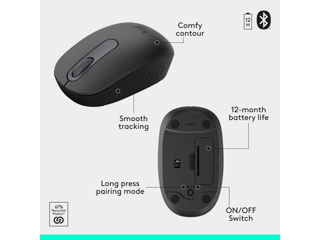 Logitech - MK250 Full-size Bluetooth Wireless Keyboard and Mouse Combo for Windows/MacOS with Fast & Easy Connectivity - Graphite - image 11