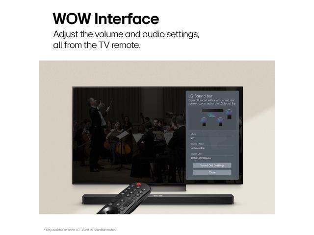 LG - 2.1-Channel S40T Soundbar with Wireless Subwoofer, Bluetooth Connectivity, Dolby Audio and WOW Orchestra - Black - image 5