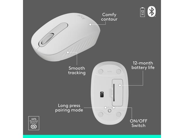 Logitech - MK250 Full-size Bluetooth Wireless Keyboard and Mouse Combo for Windows/MacOS with Fast & Easy Connectivity - Off-White - image 10
