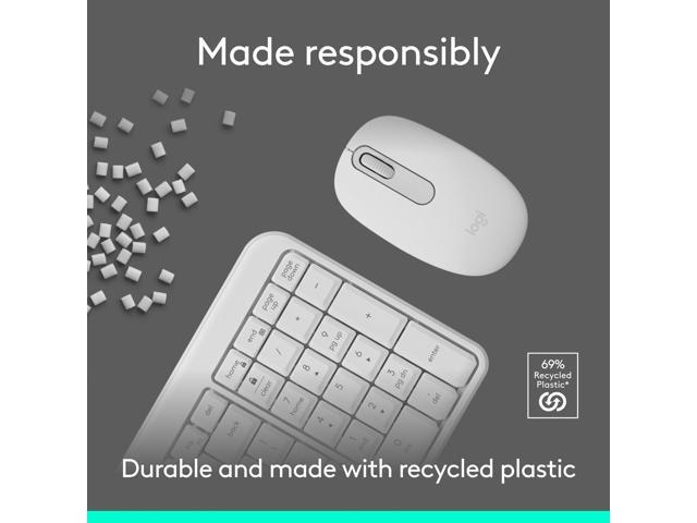 Logitech - MK250 Full-size Bluetooth Wireless Keyboard and Mouse Combo for Windows/MacOS with Fast & Easy Connectivity - Off-White - image 11