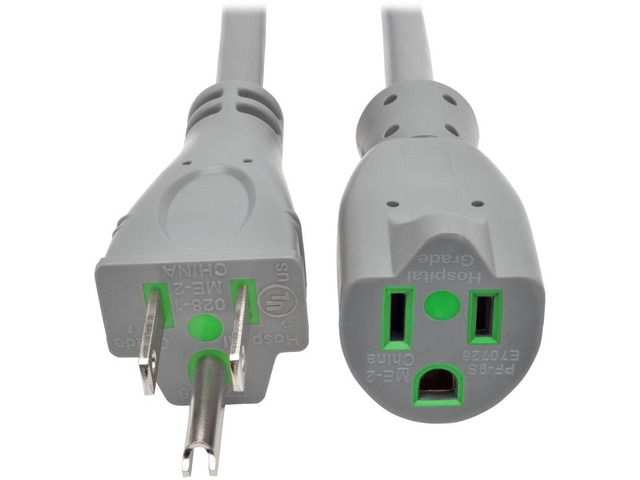 Tripp Lite 6ft Hospital-Grade Extension Cord (NEMA 5-15P HG to NEMA 5-15R HG)