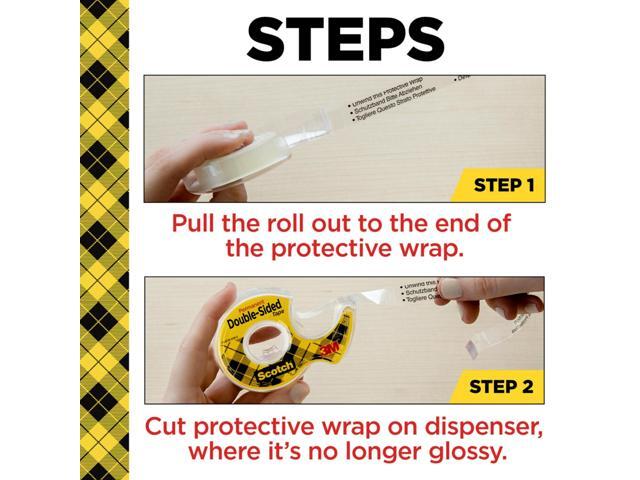 Scotch Double Sided Tape Engineered for Office and Home Use, 1/2 x 500', 6 Pack