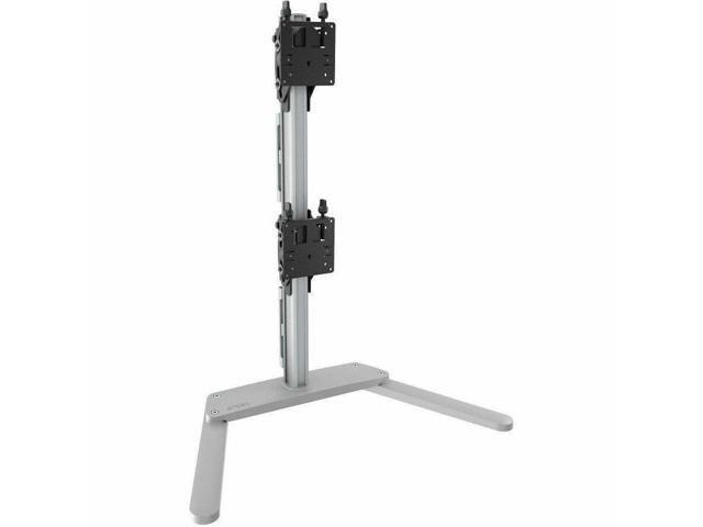 Atdec Freestanding Heavy Duty Dual Vertical Monitor Mount - Silver - image 2