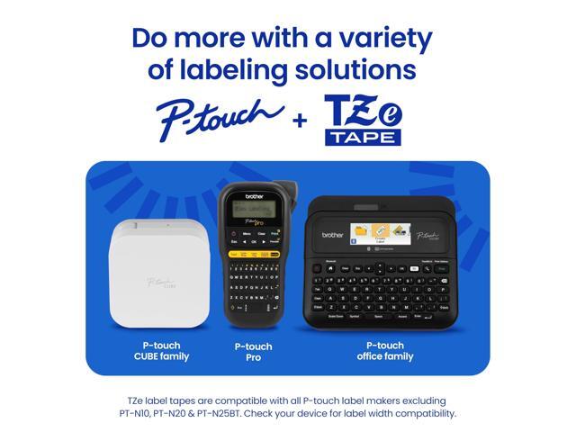 Brother - P-touch TZe-231, Black Print on White Laminated Label Tape, ~1/2in x 26.2ft (12mm x 8m), for Select P-touch Label Makers - Black on White - image 6