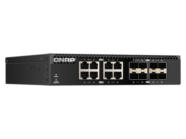 QNAP HALF-RACKMOUNT SWITCH QSW-3216R-8S8T-US, 16 PORT UNMANAGED SWITCH, 8 PORT O
