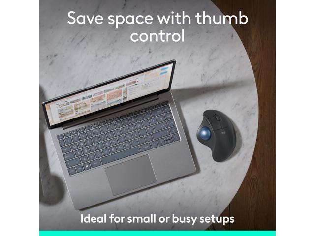 Logitech - ERGO M575 S Wireless Ergonomic Trackball Mouse - Wireless - Black - image 12