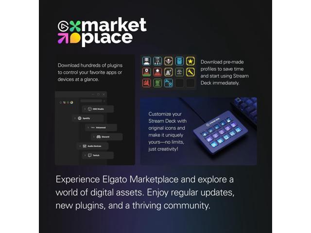 Elgato - Stream Deck Scissor Keys - Cable Connectivity - USB 2.0 Type C Interface - 15 Key(s) - Windows 10 x64, Mac OS - Jet Black - image 7