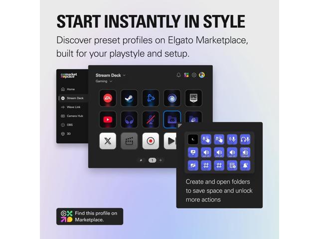 Elgato - Stream Deck Scissor Keys - Cable Connectivity - USB 2.0 Type C Interface - 15 Key(s) - Windows 10 x64, Mac OS - Jet Black - image 6