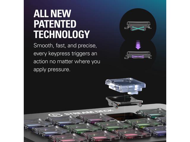 Elgato - Stream Deck Scissor Keys - Cable Connectivity - USB 2.0 Type C Interface - 15 Key(s) - Windows 10 x64, Mac OS - Jet Black - image 3