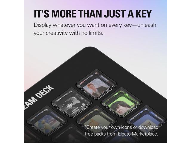 Elgato - Stream Deck Scissor Keys - Cable Connectivity - USB 2.0 Type C Interface - 15 Key(s) - Windows 10 x64, Mac OS - Jet Black - image 4