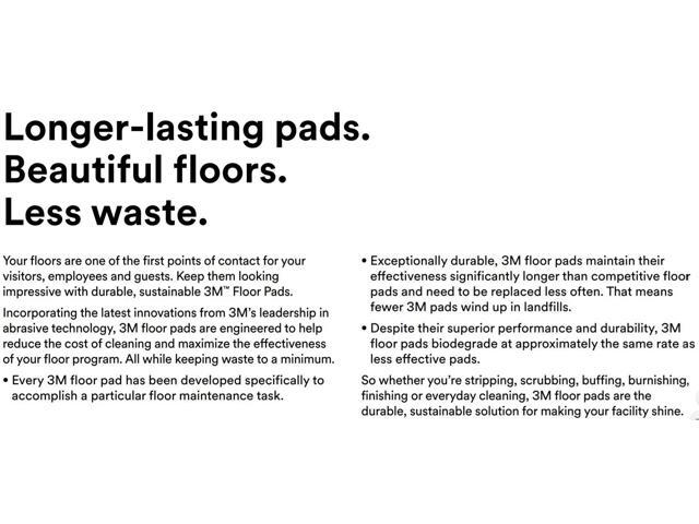 Low-Speed High Productivity Floor Pads 7300 21' Diameter Black 5/Carton 730021