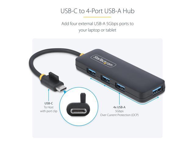StarTech 4-Port USB-C 5Gbps USB-C to 4x USB-A Bus Powered Mini Hub