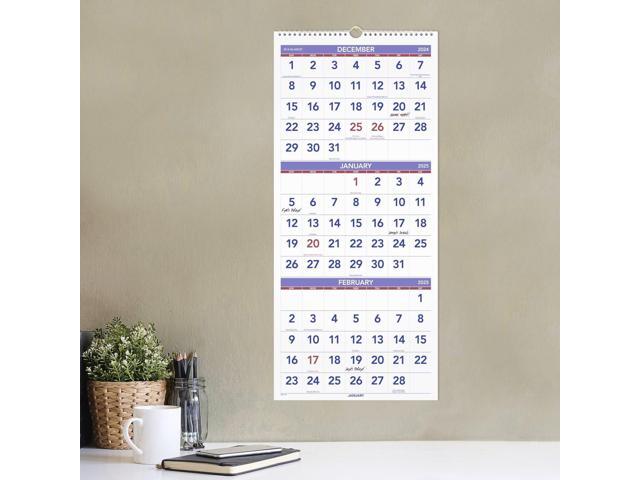 AT-A-GLANCE 2026 Three Month Reference Vertical Wall Calendar, Large, 12' x 27'