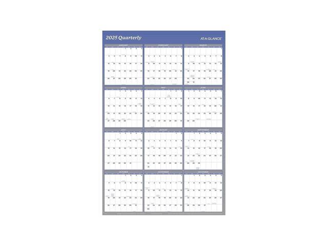 AT-A-GLANCE 2026 Vertical Horizontal Reversible Erasable Yearly Wall Calendar, Blue, Extra Large, 48' x 32'