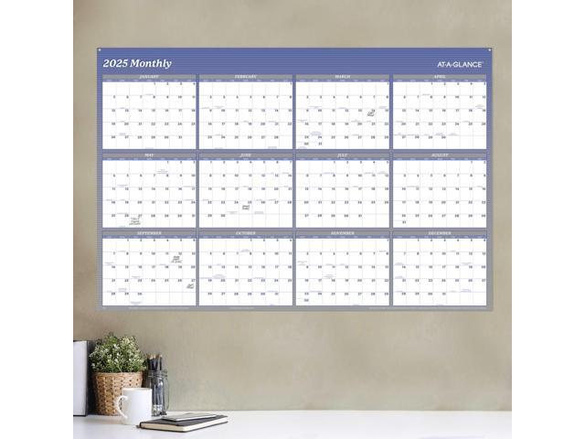 AT-A-GLANCE 2026 Vertical Horizontal Reversible Erasable Yearly Wall Calendar, Blue, Extra Large, 48' x 32'