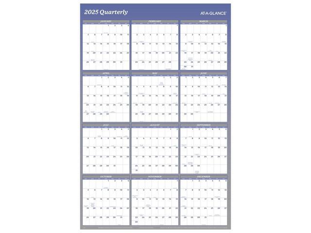 AT-A-GLANCE 2026 Vertical Horizontal Reversible Erasable Yearly Wall Calendar, Blue, Extra Large, 48' x 32'