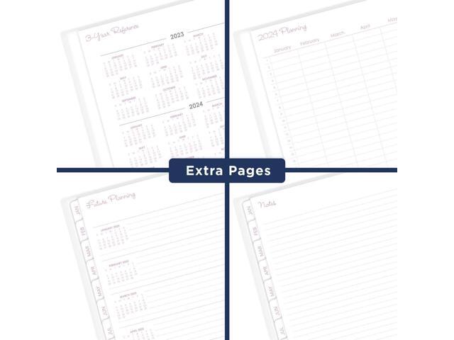 Mina Weekly/Monthly Planner Main Floral Artwork 11 x 8.5 White/Violet/Peach Cover 12-Month Jan to Dec: 2024 1134905