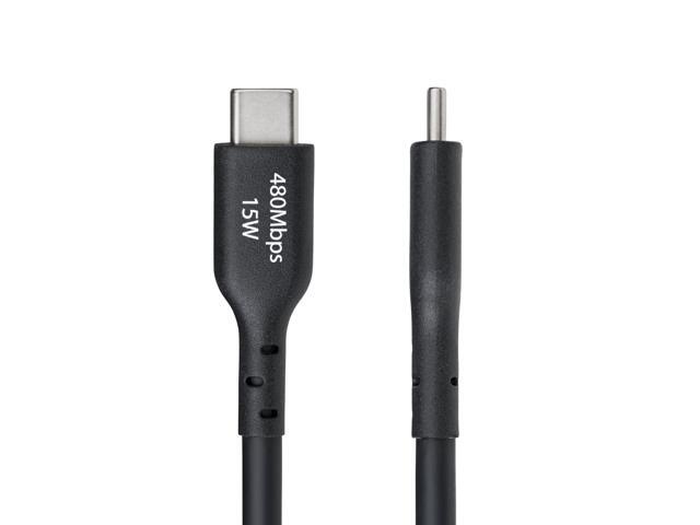 StarTech 15ft (4.5m) USB-A to USB-C Charging Cable, Charge & Sync, 3A, USB 2.0, TPE Jacket - Black USB Charging Cord Model USB2AC15FBKE