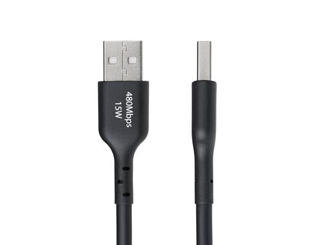 StarTech 15ft (4.5m) USB-A to USB-C Charging Cable, Charge & Sync, 3A, USB 2.0, TPE Jacket - Black USB Charging Cord Model USB2AC15FBKE
