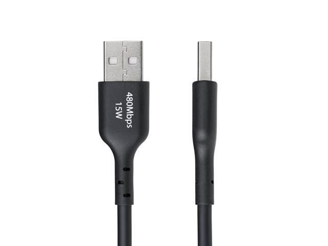 StarTech 10ft (3m) USB-A to USB-C Charging Cable, Charge & Sync, 3A, USB 2.0, TPE Jacket - Black USB Charging Cord Model USB2AC10FBKE
