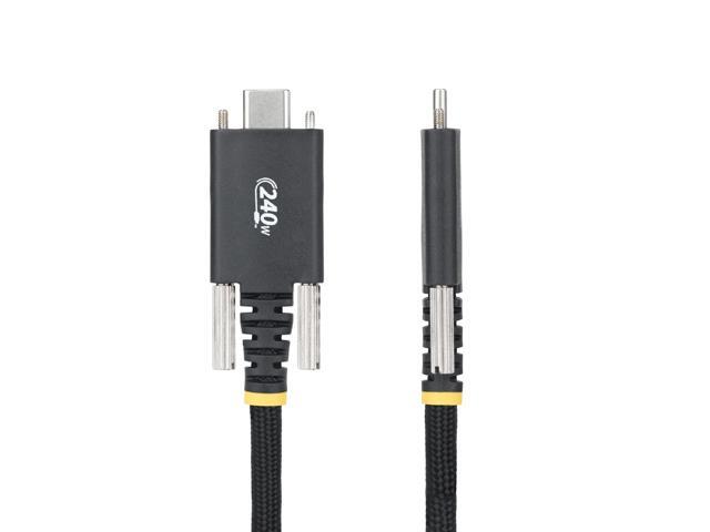 StarTech 10ft (3m) USB-C Charging Cable, Side Screw Locking, 240W (5A) PD EPR, Dual-Layer Silicone/Braided Jacket, USB 2.0 Laptop Charger Cable,...