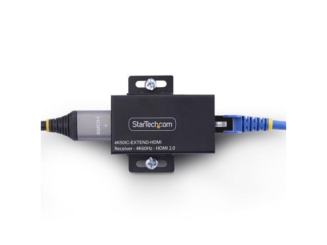 StarTech HDMI Extender Over CAT5e/CAT6, 4K 60Hz, Up to 200ft (60m), Transmitter and Receiver Kit, Power Over Cable, Compact Form Factor...