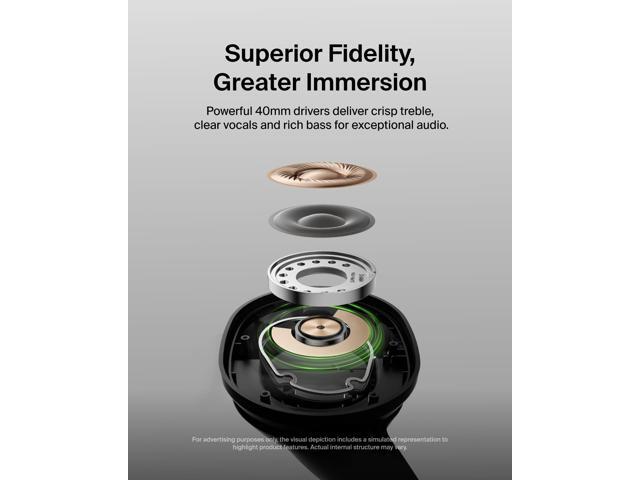 Belkin SoundForm Surround Wireless Over-Ear Headphones - Black - image 11