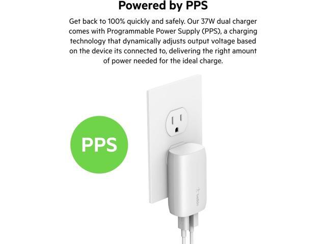 Belkin Dual Wall Charger with PPS + USB-C Cable w/Lightning Connector