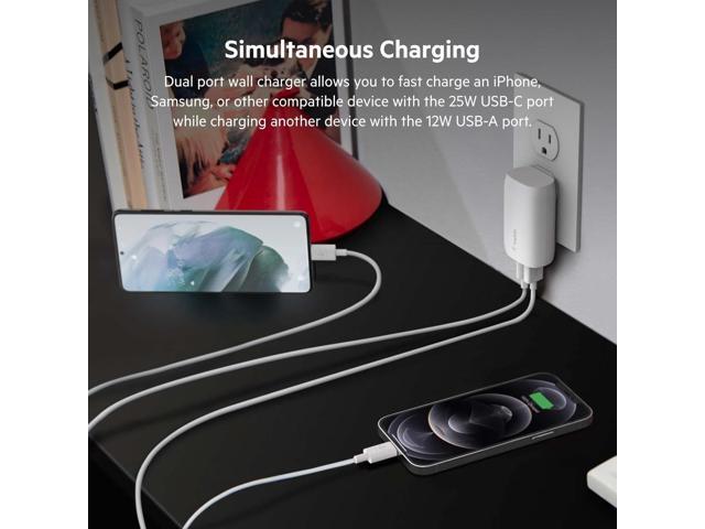 Belkin Dual Wall Charger with PPS + USB-C Cable w/Lightning Connector
