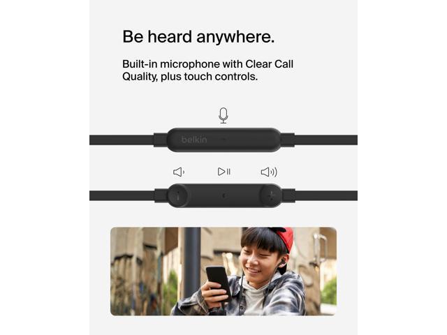 Belkin SoundForm USB-C Wired Earbuds with Adjustable Volume Limiter - Black - image 9