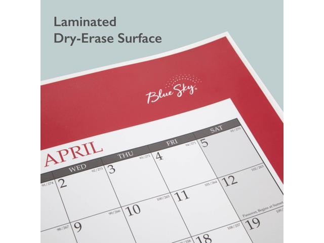Classic Red Laminated Erasable Wall Calendar 48x32 White/Red/Gray 2026 100034