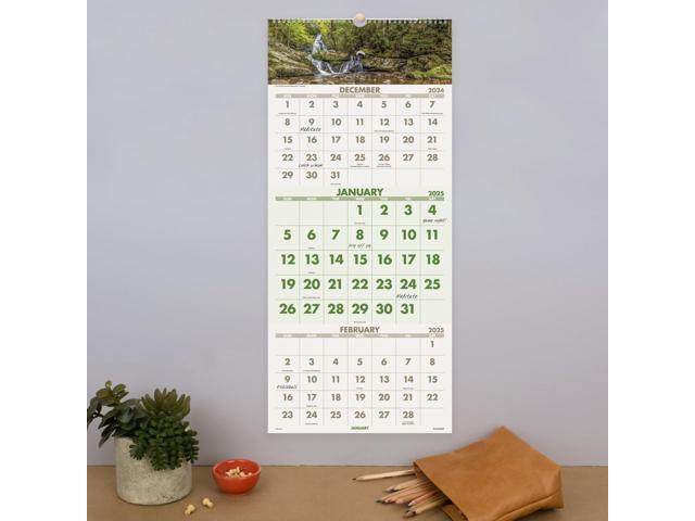 AT-A-GLANCE 2026 Scenic Three Month Wall Calendar, Large, 12' x 27'