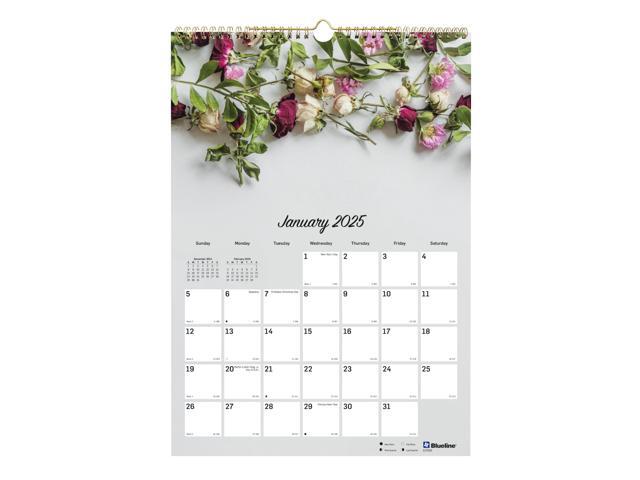 2026 Blueline Colorful Monthly Wall Calendar, 12' x 17', Romantic, January To December, C173122