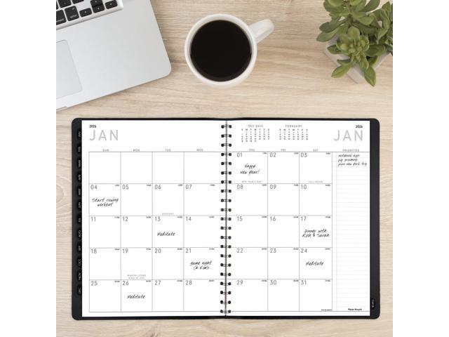 AT-A-GLANCE Contemporary 2026 Weekly Monthly Planner, Black, Large, 8 1/4' x 11'