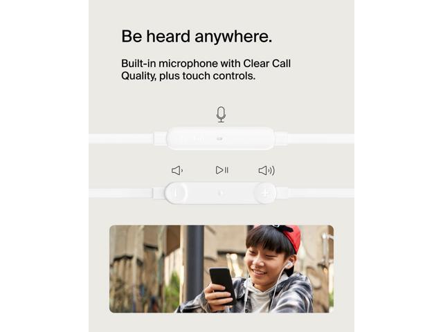 Belkin SoundForm USB-C Wired Earbuds with Toggle Volume - White - image 9