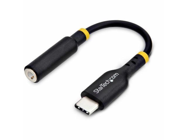 StarTech 5in (12.7cm) USB-C to 3.5mm TRRS Headphone/Headset Jack Audio Adapter, USB Type-C Aux Dongle, 32-bit DAC, Supports USB-C/Thunderbolt,...