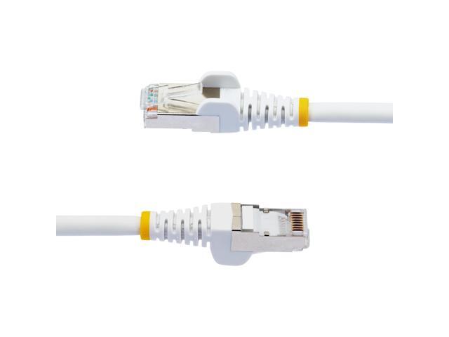 StarTech 1ft CAT6a Ethernet Cable - White - Low Smoke Zero Halogen (LSZH) - 10GbE 500MHz 100W PoE++ Snagless RJ-45 w/Strain Reliefs S/FTP Network...
